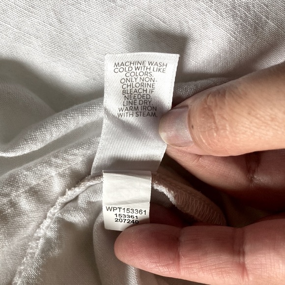 J Jill Linen Blend Wide Side Slit Leg White Pants Women's Large - Picture 14 of 16